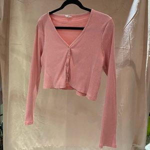 Pink cropped cardigan